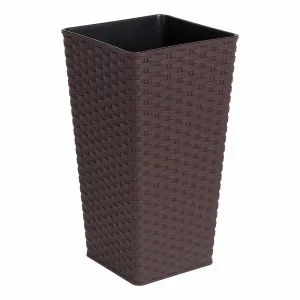 Вазон "Ротанг" Квадрат 16*16*30(115039 т.корич)