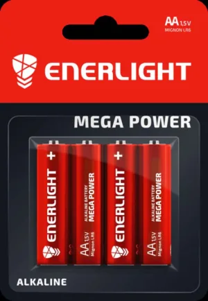 Бат-ка ENERLIGHT Alkaline MEGA POWER Блістер-4шт AA