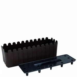 Вазон 115049 "Парканчик" 49*16,5 балкон. зі вставкою (Т.корич)