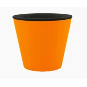 Вазон 114032 "Ібіс" з подв.дном 13*11,2 (св.оранж/чорн)