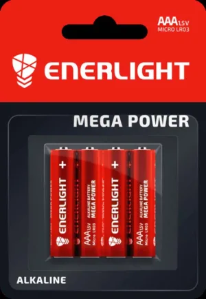Бат-ка ENERLIGHT Alkaline MEGA POWER Блістер-4шт AAA