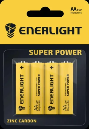 Бат-ка ENERLIGHT Zink-Carbon SUPER POWER Блістер-4шт  AA
