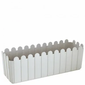 Вазон 115049 "Парканчик" 49*16,5 балкон. зі вставкою (біла роза)