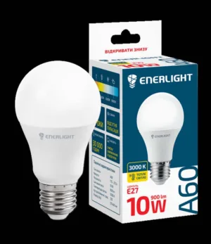 Лампа ENERLIGHT LED 3000K тепле A60/E27  10 Вт