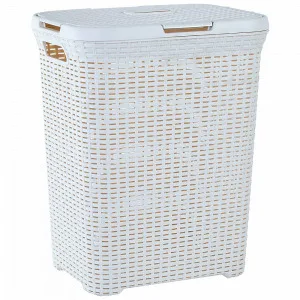 Корзина 122098 для білизни "Ротанг" 50л (біла роза)