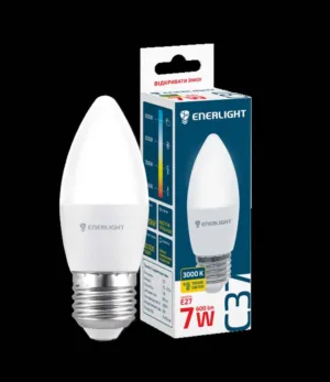 Лампа ENERLIGHT LED 3000K тепле C37/E27  7 Вт