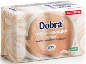 "DOBRA" Мило туалетне тверде,марка К,280г.(4х70) "Зволожуючий крем"