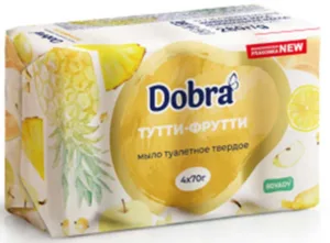 "DOBRA" Мило туалетне тверде,марка К,280г.(4х70) "Туті-Фруті"