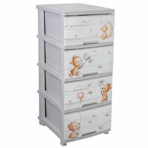 Комод з декор.123093 на 4 шухляди(кремов/Ведмеді)