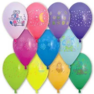 Кульки AD80 круглі з мал. асорті (8"-21см/100 шт)