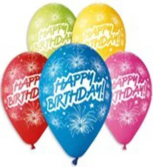 Кульки GS110#041 круглі, Happy Birthday (12"-30cm)(100 шт/уп)
