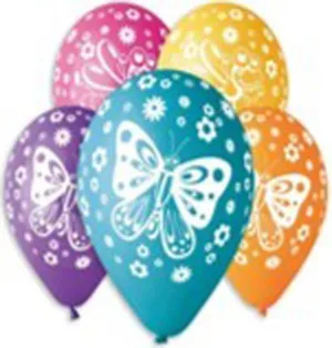 Кульки GS110#355 круглі, метелики (12"-30cm)(100 шт)