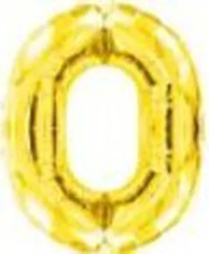 Кулька фольг.80см цифра "0" ЗОЛОТО