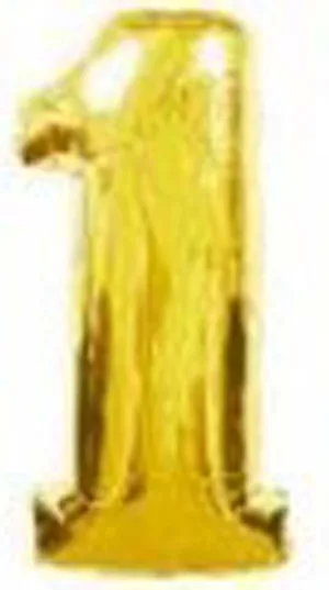 Кулька фольг.80см цифра "1" ЗОЛОТО