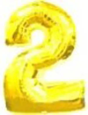 Кулька фольг.80см цифра "2" ЗОЛОТО