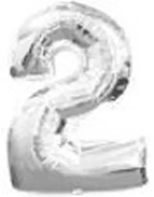 Кулька фольг.80см цифра "2" Срібло