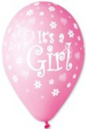Кульки GS110#091 круглі, IT'S A GIRL baby pink #09226(30cm/100шт)