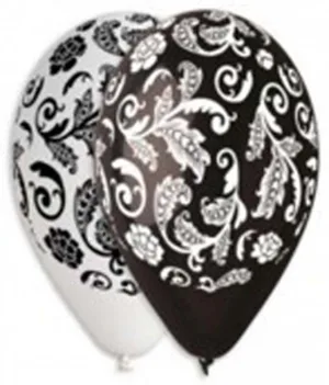 Кульки GS110#362 круглі Дамаск борно-білі#010(30cm)(100шт)