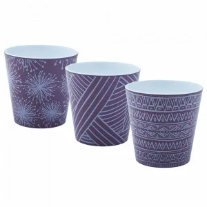 Вазон 114040 зі вст."Деко" декор 13*12,5(ЕТНО фіолет/білий)