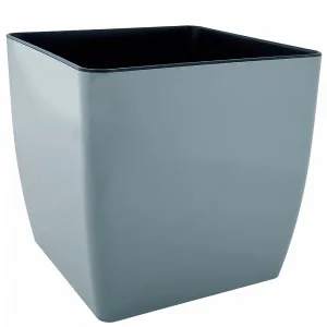 Вазон 115084 низький "Квадро" 22*22*21 (сиз.блакит.)