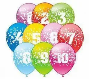 Кульки ассорті GS110-цифри (12"-30см) (100шт)