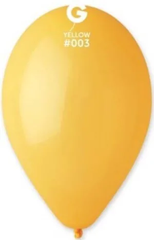 Кульки пастельні G90#003 жовті (10"-26см) (100 шт/уп)