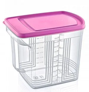 Ємність з ручкою,кришкою та поділками 2,5л (салат.)