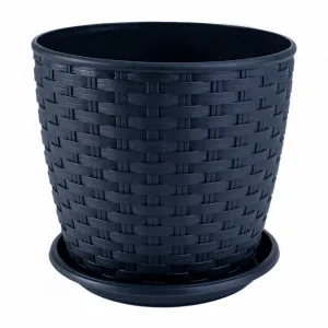 Вазон"Ротанг" 114055 з підст. 12*11(граніт)