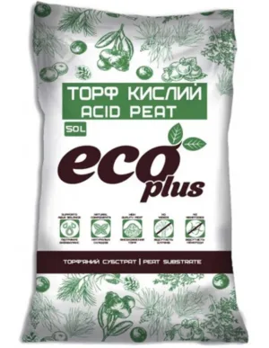 Торф'яний субстрат "ECO PLUS" 50л "Торф КИСЛИЙ"