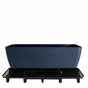 Вазон "Ротанг" балкон. з вставк. 50*18(115028 граніт)