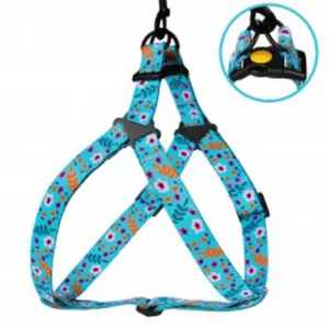 71/1413/Т Шлея для собак "Tribal" ТМ "BronzeDog" квіти ментол Обхват грудної клітини 45-56 смШирина