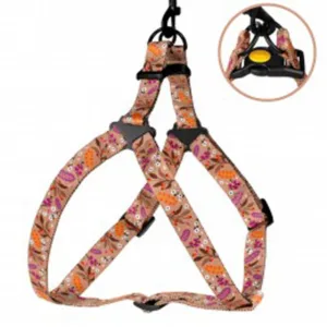 71/1414/Т Шлея для собак "Tribal" ТМ "BronzeDog" квіти бежевий Обхват грудної клітини 45-56 смШирина