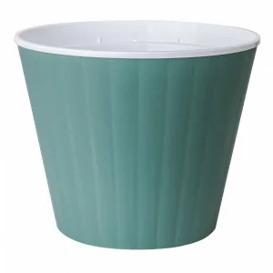 Вазон 114034 "Ібіс" з подв.дном 15,7*13 (зелений/білий)