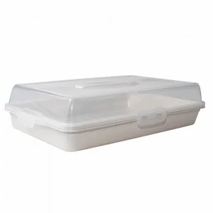 Тортівниця прямокутна 169057 (біла роза/пр.)