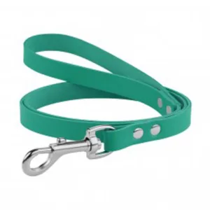 471013/Т Повідець д/собак шкір. Classic з хром. фур. (Розмір 2XS шир10мм, довж120см) бірюз.