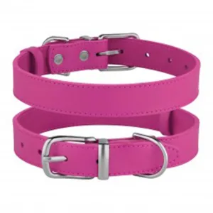 54027/Т Нашийник д/собак шкір. Classic хром(Розмір XS ш 12мм, д 23-30) рожев.