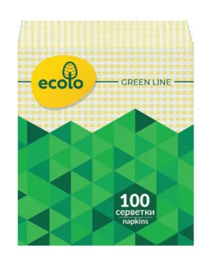 Серветки ECOLO (21*24) 100л. Жовті (а 0941)