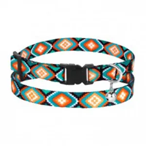 49/1334/Т Нашийник д/котів Urban пластик.пряжка з дзвіноч. Ромби XS (Об. шиї-18-28 см Шир-10мм)