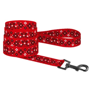 59/8815 Повідець для Собак Барксі Urban Патріотичний (довж-152 см шир-10 мм) Вишиванка червона