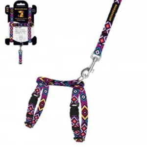 58/1374Б/Т Шлея з поводом для котів та дріб.собак  "Urban" гуцульс. ХS фіолет