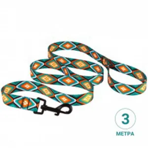 59/1334/Т Повідець д/собак "Tribal" орнамент ромби XS (Дов. - 152 см. Шир. - 10 мм)