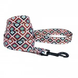 60/1124/Т Повідець д/собак "Tribal" орнамент ромби коричн. S (Дов.- 152 см. Шир.- 16 мм)
