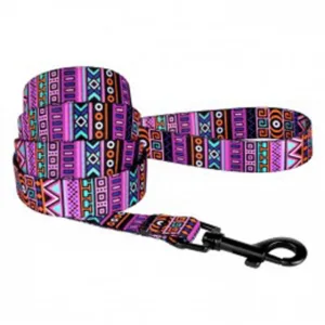61/1384/Т Повідець д/собак "Tribal" етнічний М (Дов.- 152 см. Шир.- 20 мм) фіолет