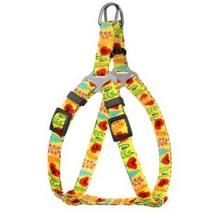 68/1408/Т Шлея для собак "Urban" ТМ "BronzeDog" квіти жовтий Обхв 24-30см Ширина - 10мм