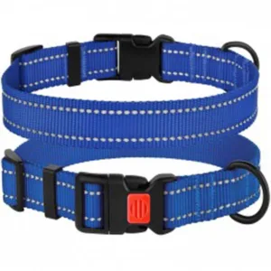 50/1302/Т Нашийник для собак "Active"BronzeDog"світловідб. синій застіб.пластик Обхват шиї 25-33см Ш