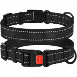 51/1301/Т Нашийник для собак "Active"світловідб. чорний застіб.пластик Обхват шиї 30-40см Шир-20мм