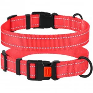 53/1224/Т Нашийник для собак "Active"BronzeDog"світловідб.коралов. застіб.пластик Обхват шиї 43-66 с