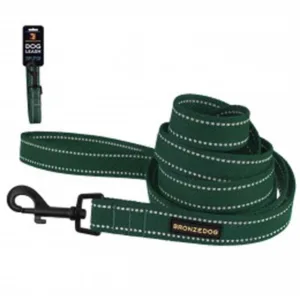 61/21505Б/Т Повідець для собак ТМ BronzeDog Брезент, Довжина 200 см, Ширина 20 мм, зелений