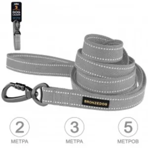 61215Б/Т Повідець для собак ТМ BronzeDog Брезент з карабіном на замку, Довжина 200 см, Ширина 20 мм,