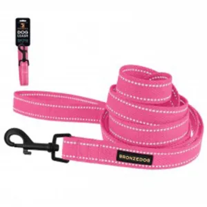 62/21507Б/Т Повідець для собак ТМ BronzeDog Брезент, Довжина 200 см, Ширина 25 мм, рожевий